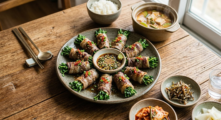 🍱손님상에 딱! 비주얼 끝판왕 두릅 우삼겹 말이 레시피