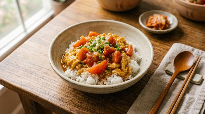 🍳한입에 반함! 토마토 달걀 볶음(토달볶) 덮밥 레시피